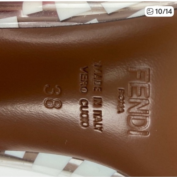 FENDI Colibri FF Logo-printed 105mm Pumps In Neutrals. Authentic and New - Picture 12 of 16